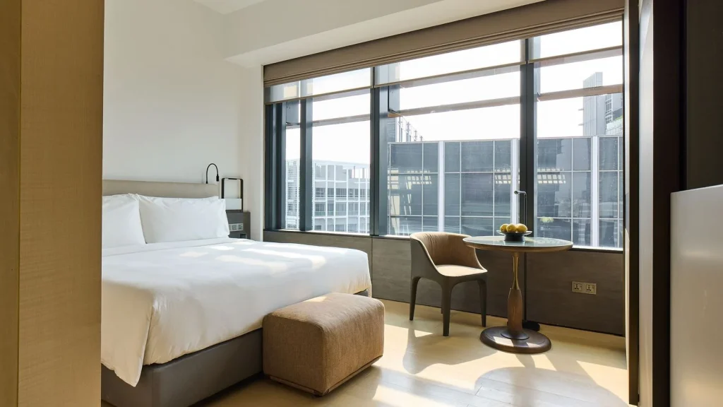 Metropolitan Suite bedroom at COMO Metropolitan Singapore
