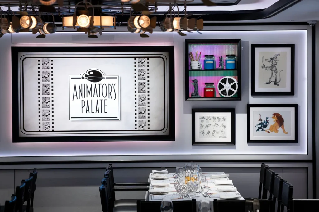 Animator’s Palate themed restaurant aboard Disney Adventure