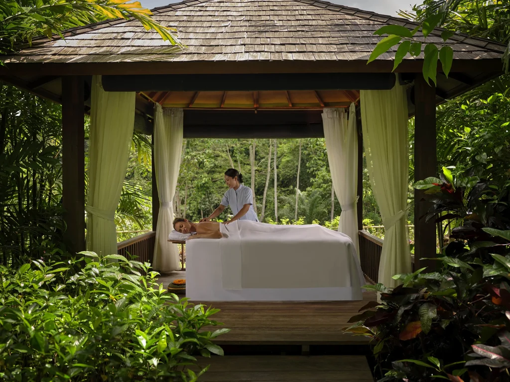 Outdoor treatment pavilion at Heavenly Spa by Westin in Ubud, Bali